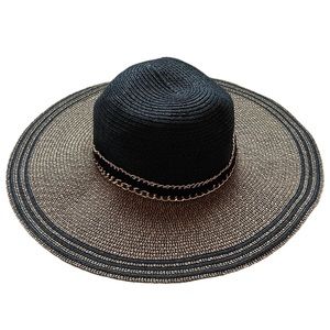 💕HP💕Black and brown chain trim sun hat